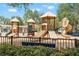 Community playground features colorful slides, climbing structures, and shaded seating at 4335 Canongate Ct, Spring Hill, FL 34609