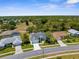 Aerial shot of a quiet neighborhood featuring lush greenery and well-maintained homes at 473 Tournament Dr, Spring Hill, FL 34608