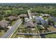The home's aerial view highlights the backyard's privacy and proximity to winding streets within a friendly neighborhood at 6109 Japonica Ct, New Port Richey, FL 34655