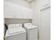 Laundry room with a washer, dryer, and white cabinets at 7427 Wimpole Dr # 7427, New Port Richey, FL 34655