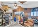 Garage with a variety of tools and equipment and has an American flag on the wall at 10134 Buck Dr, New Port Richey, FL 34654