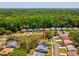 An aerial view pinpoints the home in a quiet, established neighborhood at 11536 Golden Rain Dr, New Port Richey, FL 34654