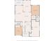 Detailed floor plan showcasing the layout of the home including the bedroom, kitchen, and living areas at 11536 Golden Rain Dr, New Port Richey, FL 34654