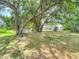 Expansive backyard with mature trees and lush greenery, providing a serene outdoor space at 1276 Meredith Dr, Spring Hill, FL 34608