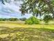 Beautiful view of backyard landscape with trees in the background and deer grazing in the grass at 1276 Meredith Dr, Spring Hill, FL 34608