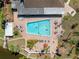 Aerial view of the community pool and lounge area at 4856 Alamo Ct # 4856, New Port Richey, FL 34655