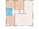 Simplified floor plan showing layout of bedrooms, bathroom, kitchen, hall, and living room at 6418 E 23Rd Ave, Tampa, FL 33619