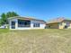 Spacious backyard featuring a screened lanai, perfect for outdoor enjoyment and entertaining at 1082 Nodding Shade Dr, Brooksville, FL 34604