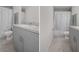 Clean bathroom showcasing a vanity with ample counter space and a shower with new curtain at 11310 Limpkin Rd, Weeki Wachee, FL 34614