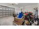 A spacious two-car garage with ample storage for tools and equipment at 11310 Limpkin Rd, Weeki Wachee, FL 34614