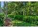Lush ferns line the rear of this home, offering a serene and private backyard space in a park-like setting at 1171 Dartford Dr, Tarpon Springs, FL 34688