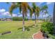 Backyard view of a golf course and palm trees at 1260 Dartford Dr, Tarpon Springs, FL 34688