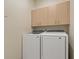 Bright laundry room with washer, dryer and storage at 1260 Dartford Dr, Tarpon Springs, FL 34688