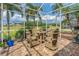 Screened-in patio with seating area overlooking golf course at 1260 Dartford Dr, Tarpon Springs, FL 34688