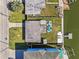 Birds eye view of home with a private dock and canal access, ideal for water activities at 13632 Britton Dr, Hudson, FL 34667