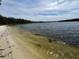 Scenic lake view featuring clear water and a sandy beach along the shoreline at 1916 & 1910 Beachway Ln, Odessa, FL 33556