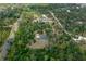 Aerial view of a secluded home with a pool, nestled among lush trees in a tranquil setting at 3355 La Vista St, Brooksville, FL 34604