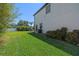Well-maintained backyard featuring lush green grass and vibrant landscaping, perfect for outdoor enjoyment and relaxation at 3555 Bracknell Ct, Land O Lakes, FL 34638