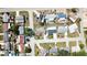 Residential neighborhood aerial view shows the layout of the area's homes and streets at 3752 Fox Dale Ln, Holiday, FL 34691