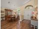 Elegant dining room with hardwood floors and classic decor at 446 Romine Ct, Spring Hill, FL 34609