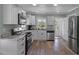 Bright kitchen featuring stainless steel appliances, white cabinets and modern fixtures at 7252 Coventry Ct, Weeki Wachee, FL 34607