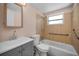 Cozy bathroom with tub-shower combo and updated vanity at 7321 Parrot Dr, Port Richey, FL 34668