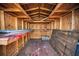 Inside shed space with built-in workbench and ample storage at 7321 Parrot Dr, Port Richey, FL 34668