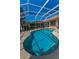 Private screened-in pool with lush landscaping creates a serene and enjoyable outdoor experience at 1033 Tuscany Dr, Trinity, FL 34655