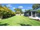 Lush backyard with vibrant green grass, mature trees, and a fence providing privacy and space to enjoy at 2116 Karan Way, Clearwater, FL 33763