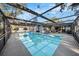 An inviting screened-in pool area with an attached seating area at 2254 Coachman Rd, Spring Hill, FL 34608