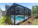 Backyard with screened pool, patio area, and meticulous landscaping with green grass at 2815 Dudley Ave, Odessa, FL 33556