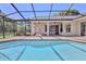 A refreshing screened-in pool area features cool, blue water and inviting brick pavers, perfect for relaxation at 4044 Chesterfield Dr, Spring Hill, FL 34609