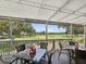 Covered outdoor seating area overlooking the golf course at 4423 Gevalia Dr, Brooksville, FL 34604