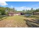 Charming home exterior with a large backyard, patio, and screened-in pool at 6080 Dexter Ln, Brooksville, FL 34602