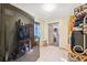 Kitchen with tile floors, a black refrigerator and a doorway to another room at 6080 Dexter Ln, Brooksville, FL 34602
