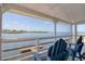 Covered patio with comfortable seating that overlooks the beautiful open water at 6622 Seaview Blvd, Hudson, FL 34667