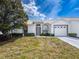 Charming single-story home with a well-maintained lawn, mature trees, and an attached two-car garage at 9336 Santa Monica Way, New Port Richey, FL 34655