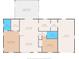 Detailed floor plan of home with dimensions for Primary bedroom, kitchen, screened porch, and garage at 9640 Northcliffe Blvd, Spring Hill, FL 34608