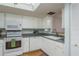 Well-lit kitchen with white cabinetry, countertops, and a skylight above at 11241 Dollar Lake Dr # 5, Port Richey, FL 34668