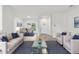 Open-concept living room featuring contemporary furnishings, neutral color palette, and lots of light at 12331 Fulmar Rd, Weeki Wachee, FL 34614