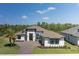 Stunning home featuring a paved driveway, manicured lawn, and well-maintained landscaping at 16557 Acoustic Loop, Land O Lakes, FL 34638