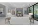 Comfortable living room with recessed lighting, stylish furniture, and a sliding glass door at 16557 Acoustic Loop, Land O Lakes, FL 34638