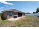 Home exterior showing patio with an open backyard and privacy fence at 18353 Briar Oaks Dr, Hudson, FL 34667