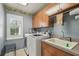 Spacious laundry room with modern washer and dryer, cabinetry and ample counter space at 18502 Winding Oaks Blvd, Hudson, FL 34667