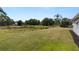 View of an expansive grassy backyard with some trees and a natural area in the distance at 22118 Yachtclub Ter, Land O Lakes, FL 34639