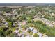 An aerial shot of homes surrounding a lush golf course and pond in a tranquil neighborhood at 2327 Morning Glory Trl, Spring Hill, FL 34606