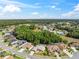 Expansive aerial view of a residential community nestled amidst lush greenery and a vast blue sky at 4080 Gevalia Dr, Brooksville, FL 34604