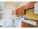Well-equipped laundry room features modern washer/dryer, cabinetry, a sink, and a utility closet at 4080 Gevalia Dr, Brooksville, FL 34604