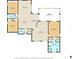 Detailed floor plan showcasing the layout of the home, including bedrooms, kitchen, and living areas at 4335 Duval St, Spring Hill, FL 34606