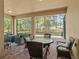 Screened-in patio with comfortable seating and backyard views at 4910 Southern Valley Loop, Brooksville, FL 34601